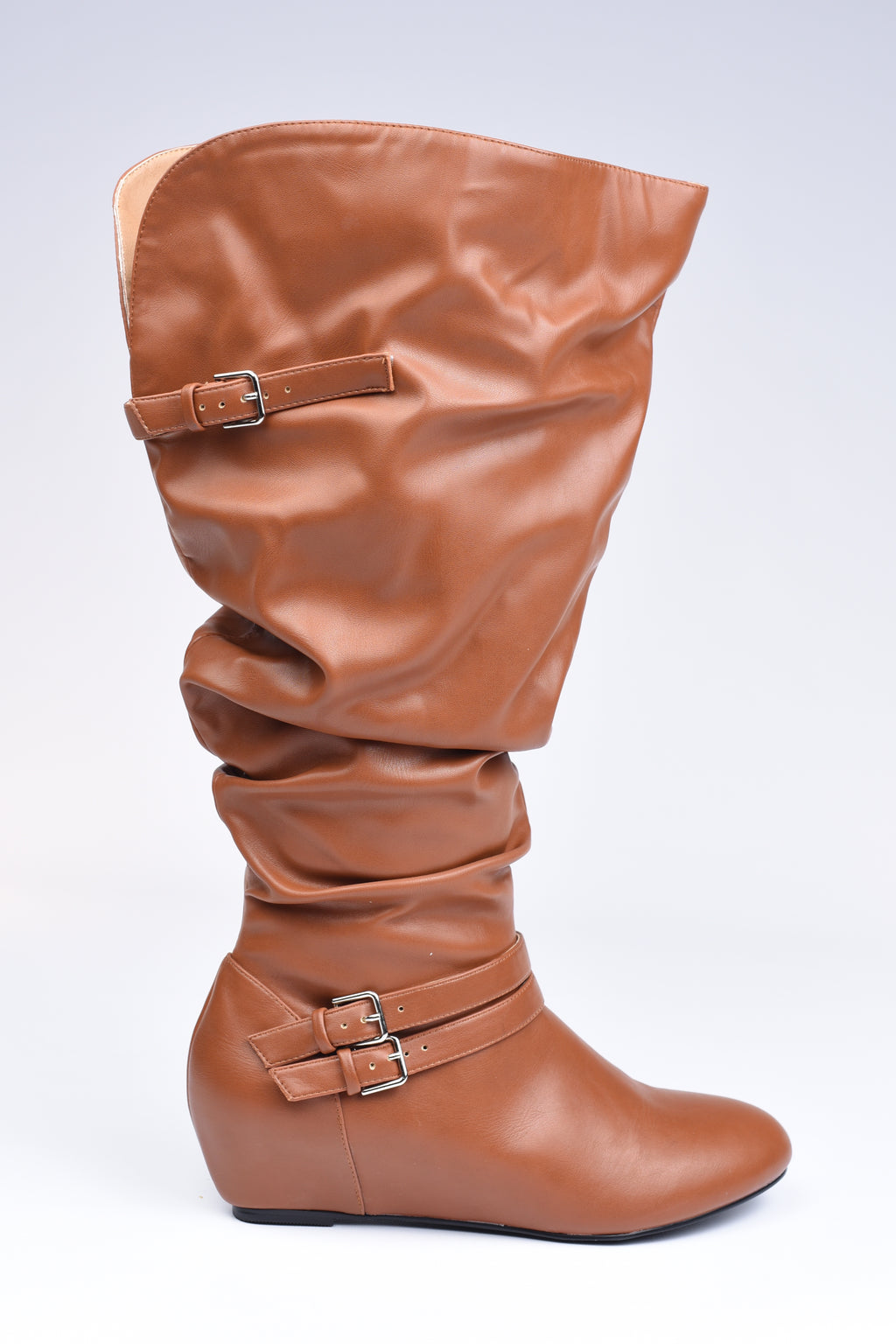 Cognac Ankle Zip Boots - Extra Wide Calf - www.mycurvystore.com - Curvy Boutique - Plus Size