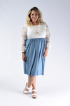 Blue & Lace Midi Dress - www.mycurvystore.com - Curvy Boutique - Plus Size