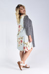 Grey Polka Dot & Floral Dress - www.mycurvystore.com - Curvy Boutique - Plus Size