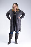 Charcoal Thick Knit Cardigan - www.mycurvystore.com - Curvy Boutique - Plus Size