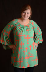 Cross Bell Sleeve Tunic - More Colors - www.mycurvystore.com - Curvy Boutique 