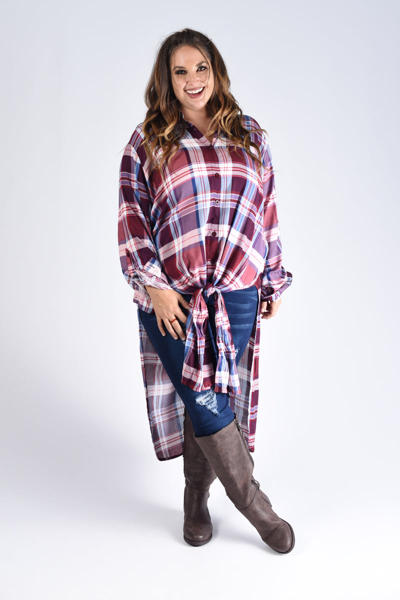 Relaxin' All Day Plaid Top