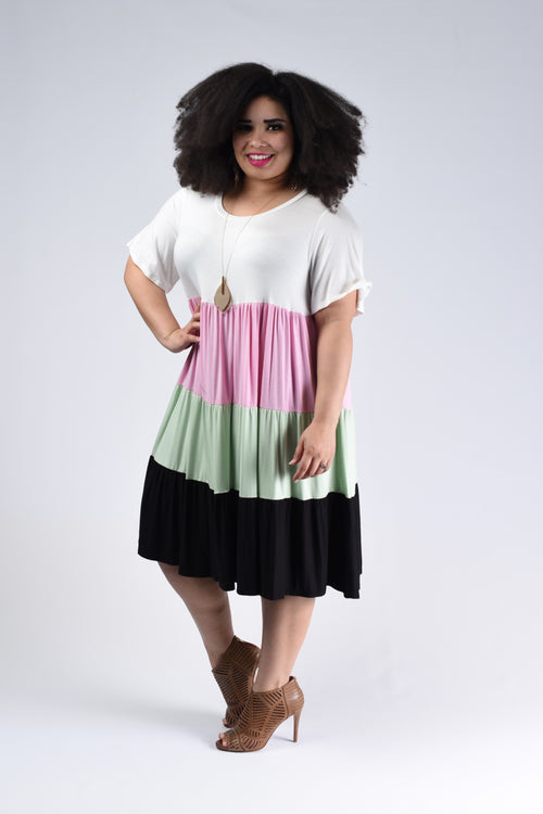 First Love Color Block Dress