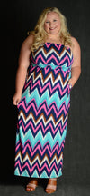 Chevron Strapless Maxi Dress - www.mycurvystore.com - Curvy Boutique - Plus Size