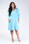Aqua Corset Bust Pocket Dress - www.mycurvystore.com - Curvy Boutique - Plus Size
