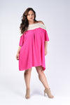 Pink & Lace Detail Dress - www.mycurvystore.com - Curvy Boutique - Plus Size