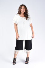 Black Fringe Capri Pants - www.mycurvystore.com - Curvy Boutique - Plus Size