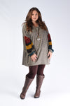 Taupe & Stripe Oversized Sweater Top - www.mycurvystore.com - Curvy Boutique - Plus Size
