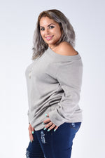Grey Sweater Tunic Top - www.mycurvystore.com - Curvy Boutique - Plus Size