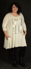 Oversized Ivory Love Pocket Dress - www.mycurvystore.com - Curvy Boutique 