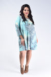 Aqua & Grey Tie Dye Pocket Dress - www.mycurvystore.com - Curvy Boutique - Plus Size