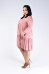 Dusty Pink Tiered V-Neck Dress - www.mycurvystore.com - Curvy Boutique - Plus Size