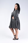 Charcoal Tiered V-Neck Dress - www.mycurvystore.com - Curvy Boutique - Plus Size