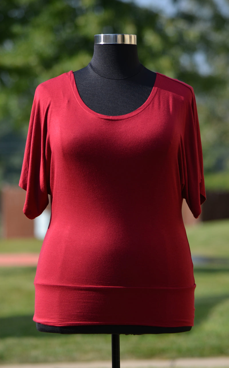 Red Solid Top - www.mycurvystore.com - Curvy Boutique 