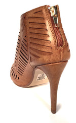 Cognac Laser Cut Stiletto Heel - www.mycurvystore.com - Curvy Boutique 