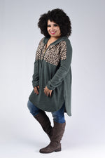 Falling for You Hoodie Tunic, Olive