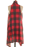 Red & Charcoal Checker Vest Cardigan - www.mycurvystore.com - Curvy Boutique - Plus Size